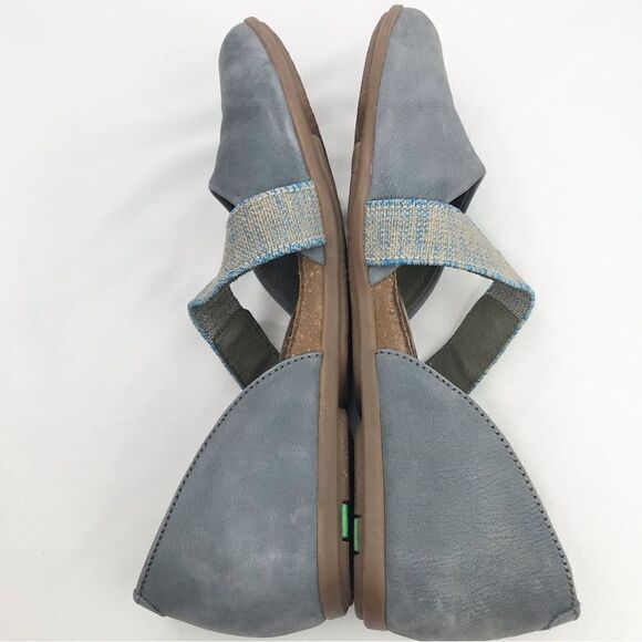 El Naturalista Blue Suede Leather Mary Jane Slip On Pointed Toe Ballet Flat Shoe - Picture 5 of 16